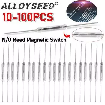 100-10 шт. N/O герконовый переключатель магнитный переключатель 2 * 14 мм нормально открытые магнитные индукционные переключатели DIY герконовые переключатели для Arduino