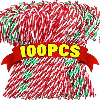 100/10 шт. Рождественские леденцы, акриловые витые костыли, подвески для рождественской елки, украшения для дома на Новый год 10pcs