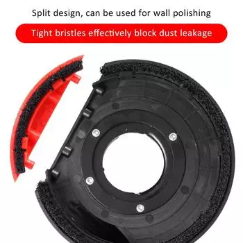 100/125 мм пылезащитный чехол для угловой шлифовальной машины, лицевая крышка пылеуловителя с разъемом, встроенная щетина, насадка для угловой шлифовальной машины