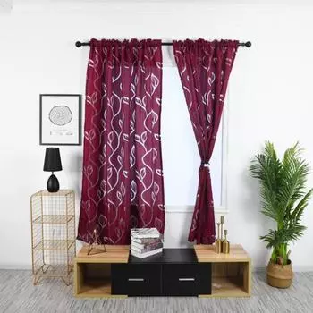 100*130 см драпировка практичная удобная полая прозрачная занавеска для душа с принтом через стержень для кухни розовый