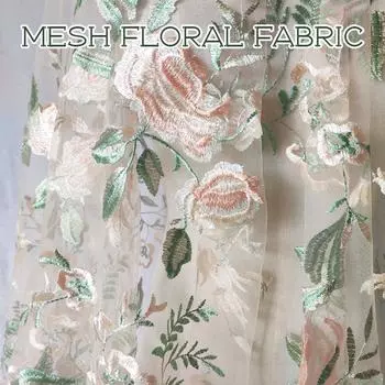 100*130 см изысканная вышитая роза кружевная ткань мягкая тюль сетка цветочная ткань для шитья свадебного платья чонсам одежда