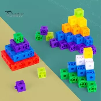 100/150/200/300/400 шт. Игрушка-конструктор, красочный сборный строительный кирпич, математические манипуляции, счет, обучение, образовательный куб для малышей, мальчиков и девочек 150