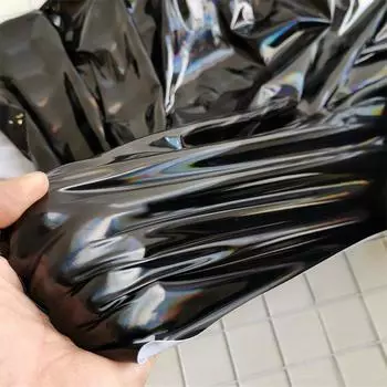 100*150 см глянцевая искусственная кожа PU ткань мягкая виниловая кожа блестящая эластичная зеркальная ткань для леггинсов своими руками обивка платьев чёрный