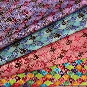 100*150 см японский стиль рыбья чешуя узор бронзирование набивная ткань для ручной работы лоскутное платье сумка швейный материал