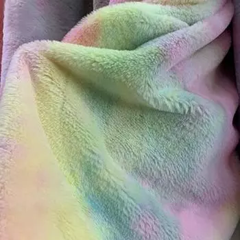 100*165 см искусственный мех кролика ткань радужная плюшевая меховая флокированная ткань для ручной работы сумки для одежды стеганые изделия пошив одежды игрушки 165x100cm
