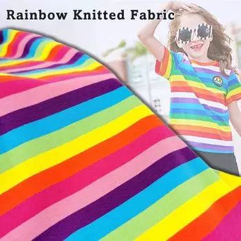 100*170 см ткань в радужную полоску, цветная хлопковая ткань для шитья, лоскутная футболка, одежда для родителей и детей, материал для детской одежды