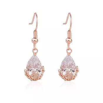 100% 18 K Perhiasan Berlian Emas Anting Stud untuk Wanita Bohemia Pertunangan Tidak Teratur Aros Mujer Oreja Kotak Anting Emas 18 K Rose Emas