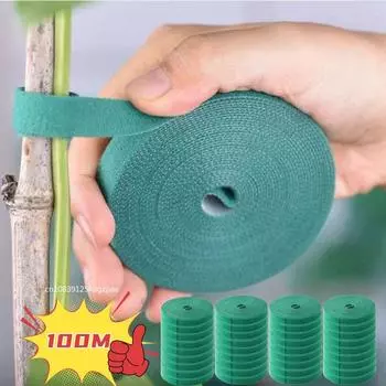 100/1M нейлоновые стяжки для растений, повязка для растений, крючок, петля для крепления, регулируемая опора для растений, многоразовая крепежная лента для домашних садовых принадлежностей 1 Roll