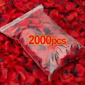 100-2000 шт. искусственные лепестки роз, красочные красные, белые, золотые лепестки роз, цветы для романтической свадебной вечеринки, украшения 100pcs