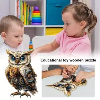 100/200/300 шт./компл. пазл с совами в стиле стимпанк, пазл-игра «Ночная сова», образовательная деревянная головоломка с птицами для детей и взрослых, украшение для дома S