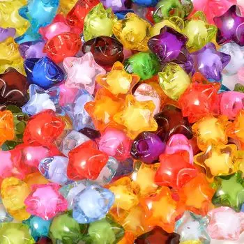 100/200/400 шт. Сладкие конфеты акриловые прозрачные бусины пентаграммы ожерелье браслет цепочка для ног цепочка для телефона брелок ювелирные изделия своими руками изготовление бусин 100pcs