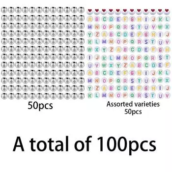 100/200/400pcs Acrylic Material Letter Bead Bracelet Decorative Bead DIY Summer Beach Foot Chain Bracelet 100pcs