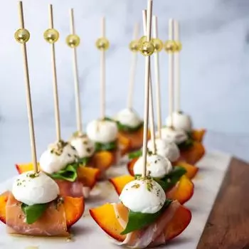 100/200 PCS Gold Pearl Cocktail Picks 4.7 Inch for Food Appetizer/Fruit/Cakes/Cheese/Burgers,Decorative long toothpicks