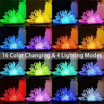 100/200 RGB светодиодные гирлянды с USB-управлением, 16 цветов, меняющиеся RGB, гирлянда с пультом дистанционного управления для украшения балкона, дерева, патио 5M 50LEDS