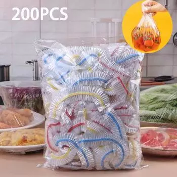 100/200 шт. цветная одноразовая пленка Saran Wrap для пищевых продуктов, сохраняющая свежесть пластиковый пакет для кухни, холодильника, аксессуары 100PCS