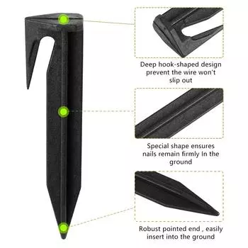 100/200 шт. колышек для газонокосилки, гвозди для крепления к земле, пластиковые анкерные штыри для крепления к земле в саду, прокладка кабелей для крепления к земле