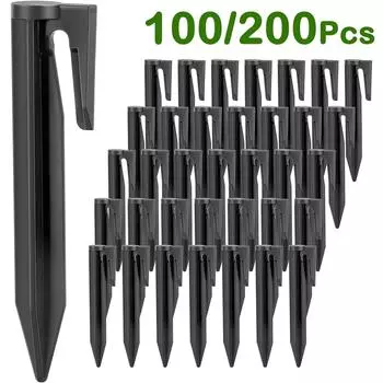 100/200 шт. колышек для садовой газонокосилки, экологически чистые пластиковые колышки для заземления, аксессуары для ограничительного кабеля для роботизированной газонокосилки