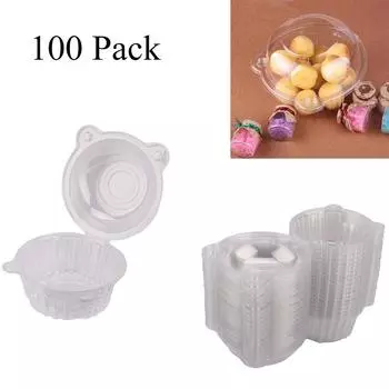 100/200 шт. одноразовые пластиковые коробки для кексов, держатели для кексов, коробки с купольными крышками
