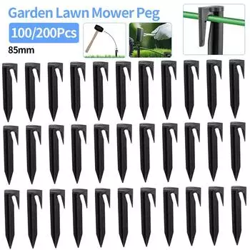 100/200 шт. садовых колышков для газонокосилки, ограничительных гвоздей, шипов для укладки ограничительных кабелей, аксессуаров для роботизированной газонокосилки