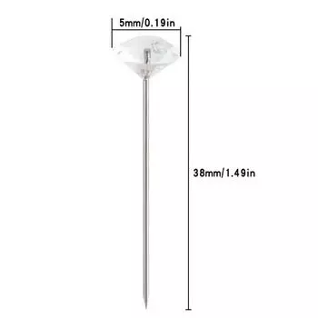 100/200pcs Diamond Rhinestones Head Positioning Needles Stitch Sewing Pins Straight Push for DIY Crafts Sewing Tool Accessories