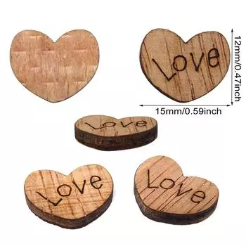 100/200pcs Rustic Wooden Love Heart Shaped Wooden Heart Confetti Engraved Love Hearts Wedding Table Scatter Decoration Crafts