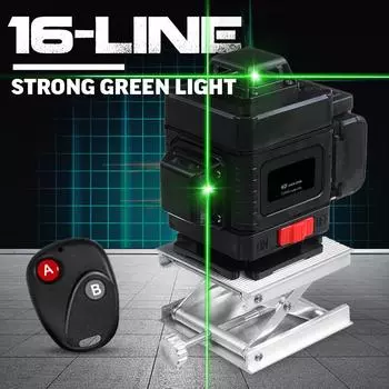 100-240 В, 16 линий, лазерный уровень + кронштейн, 3D самовыравнивающийся, 360, горизонтальный и вертикальный крест, мощная зеленая линия лазерного луча для улицы full sets