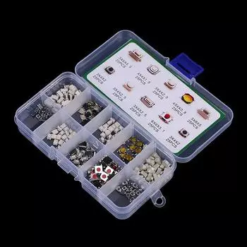 100/250 шт. Автомобильная кнопка переключения 10 типов прочный автомобильный пульт дистанционного управления кнопочный переключатель автомобильные ключи кнопка сенсорный микропереключатель с коробкой