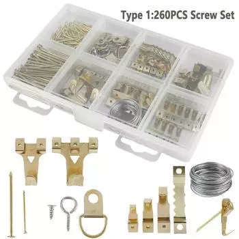 100/260 шт. прочные крючки для картин, набор крючков для вешалок для гипсокартона, деревянная стена, металлический комплект для подвешивания картин, зубчатая пила, гостиная индиго