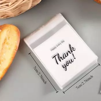 100/300/500 шт. Белый маленький подарочный пакет, небольшой самозапечатывающийся пакет OPP для хранения подарков, печенья, конфет, самоклеящаяся упаковка 7x7cm