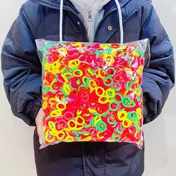 100/300/500 шт. цветная базовая нейлоновая резинка для волос для девочек, резинка для волос с хвостиком, детские модные аксессуары для волос 100pcs