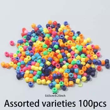 100/300/500 шт. маленьких бусин для лошадей, разноцветные бусины для браслетов, плетеные бусины, бусины для рукоделия, акриловые бусины, плетеные бусины для волос, браслет-ожерелье своими руками 100pcs