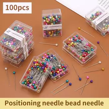 100/300/500 шт./упаковка Kintted Pearl Light Фиксирующие булавки для шитья в пэчворке Фиксирующие иглы Швейные инструменты 100pcs