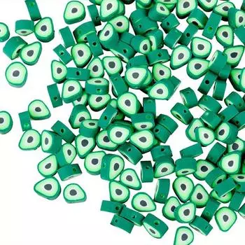 100/300/500 шт. Зеленые авокадовые полимерные бусины-разделители, изготовление украшений своими руками, браслеты, ожерелья, аксессуары для сережек, 100pcs зелёный