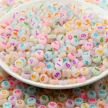 100/300/500pcs Acrylic Alphabet Letter Beads Round Number Beads 47mm Acrylic Beads Colored Letter Beads for Jewelry Making 100pcs