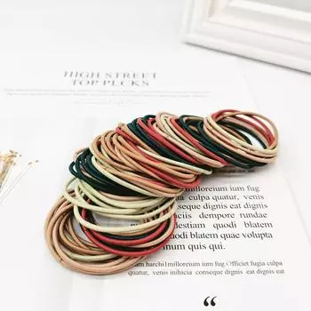 100/300 шт. 2 мм x 4 см Нейлоновая черная резинка для волос Тонкие эластичные резинки Держатели для хвостика Резинки Аксессуары для повязки на голову для женщин девушки 100 Pieces