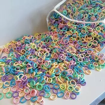100/300Pcs Elastic Hair Bands Girls Hair Accessories Mini Colorful Nylon Headband Kids Ponytail Holder Scrunchie Ornaments Gift 100PCS