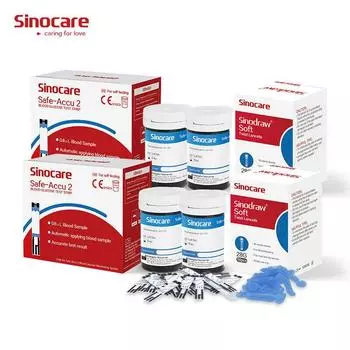 100-400PCS Sinocare Safe-ACCU2 тест-полоски для определения уровня глюкозы в крови безболезненно