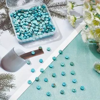 100/500/1000 бусин из натуральной бирюзы, 6 мм, круглая черная каменная бусина, бирюзовый драгоценный камень, браслет, ожерелье, серьги, используется для изготовления ювелирных изделий 100pcs