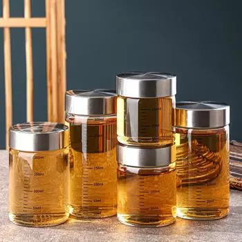 100-500 мл стеклянный стакан для хранения портативный уплотнитель высокая термостойкость боросиликатного стекла емкость для хранения жидкости масштабное дно утолщение