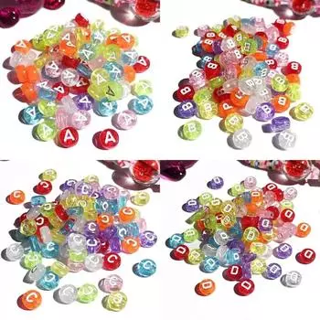 100-500 шт. акриловые 26 AZ буквы бусины прозрачные цветные алфавитные бусины для изготовления ювелирных изделий браслет ожерелье DIY аксессуары 100PCS