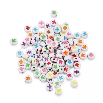 100-500 шт. акриловые бусины в виде четырехлистного клевера, разноцветные свободные бусины-разделители для изготовления ювелирных изделий, браслетов, ожерелий, аксессуаров 100PCS
