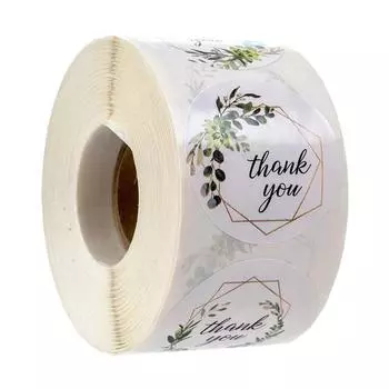100-500 шт., рулон этикеток с цветком, наклейки «Спасибо», наклейки для скрапбукинга, украшения для подарков, канцелярские принадлежности, печать, этикетка, наклейка ручной работы YH17-100pcs