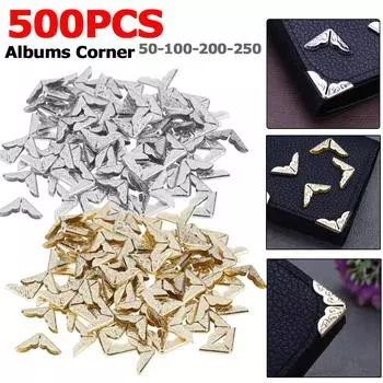 100-500 шт. Защитный уголок для альбомов для скрапбукинга, картотека, меню, металлический уголок для книг, скрапбукинг, фотоальбомы, декоративные уголки