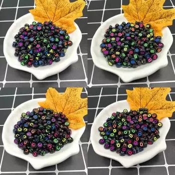 100-500PCS Acrylic A-Z 26 Letters Beads Round Alphabet Loose Spacer Beads For Jewelry Making Diy Handmade Bracelet Accessories 100PCS