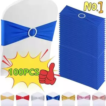 100/50/10 шт. эластичный узел для стула, свадебное украшение, пряжка, пояс, задняя крышка, свадебное сиденье отеля, элегантный современный декор из лент 10 pcs