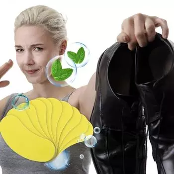 100/50/30/20/10 шт. Ароматизированные наклейки для стелек, удаляют запах и придают свежий аромат, прочные и свежие, подходят для всех типов обуви, незаменимы для путешествий (Upgrade Offer) - 10 Pieces жёлтый