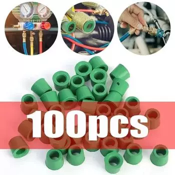 100/50 шт. 1/4 Новый зеленый шланг для зарядки кондиционера 1/4 Комплект уплотнений для ремонта клапанов и коллекторов, запасные части для автомобильных аксессуаров