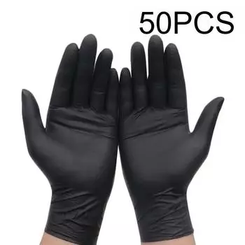 100/50 шт. черные нитриловые одноразовые перчатки водонепроницаемые одноразовые перчатки для чистки парикмахерские перчатки подходят для ухода за домашними животными чистка татуировок S