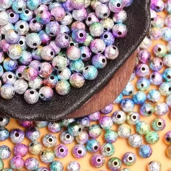 100/50 шт. для DIY ювелирных изделий, ожерелье, браслет, акриловые бусины круглой формы, ювелирные аксессуары 6mm разноцветные