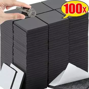 100/50 шт. Магнитные квадратные самоклеящиеся дисковые магниты резиновые мягкие магнитные листы DIY холодильник офис гибкие фиксированные наклейки 50pcs